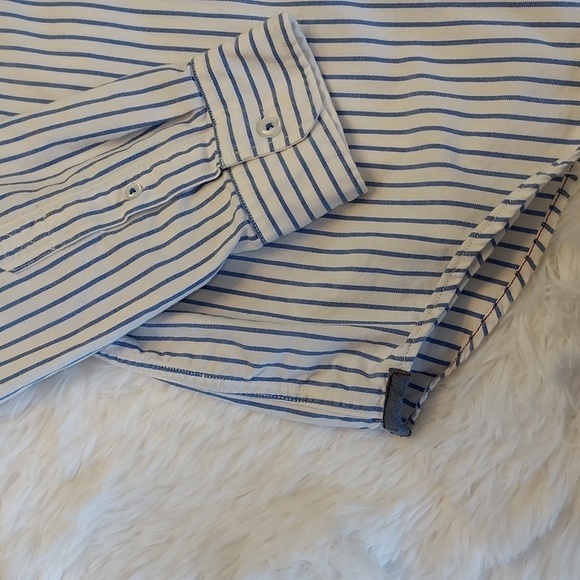 AMERICAN Eagle Outfitters button down long sleeved dress shirt, blue/white M - Picture 5 of 7